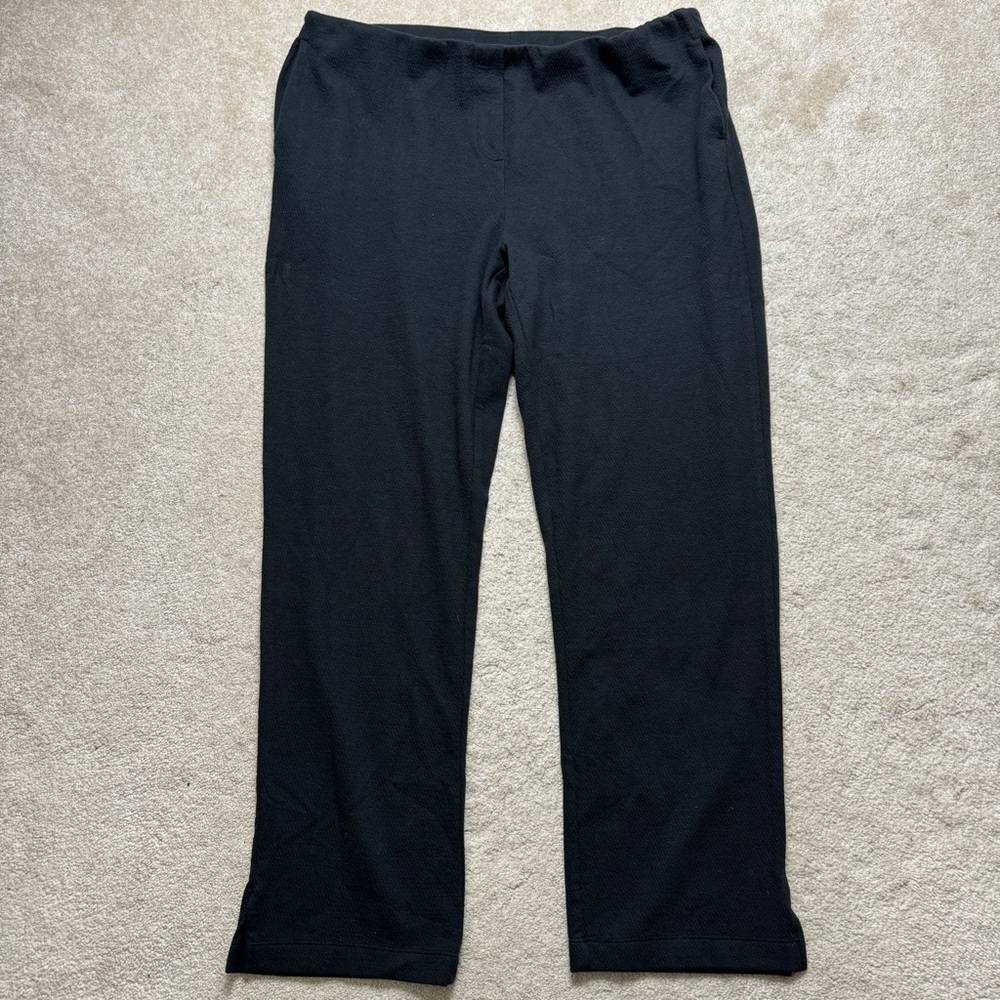 Pure J Jill Sweatpants Womens Large Black Straight Leg Pants Casual Travel Cozy